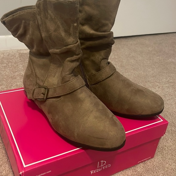 ID Required Shoes - I.D. Required Tan Suede Ankle Booties